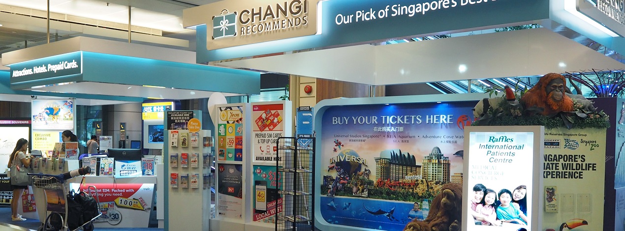 Changi Recommends Booth at Changi Airport Terminal 2 Arrival Hall