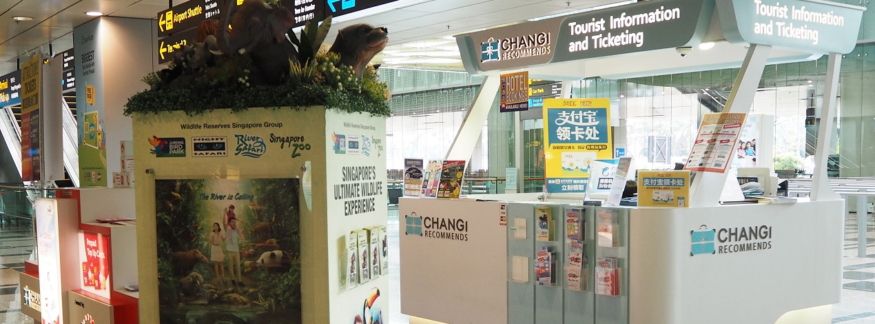 Changi Recommends Booth at Changi Airport Terminal 3 Arrival Hall