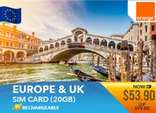 Europe Sim Card 20GB Orange