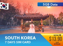 South Korea 7 Days Sim Card 5GB