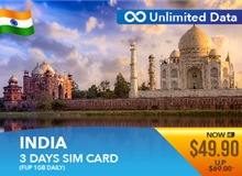 India 3 Days Unlimited Data Sim Card