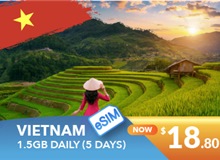 Vietnam 5 Days E-sim Unlimited Data 1.5GB High Speed