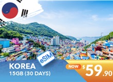 South Korea 30 Days E-sim 15GB Data
