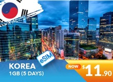 South Korea 5 Days E-sim Unlimited Data 1GB High Speed