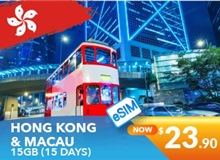 Hong Kong And Macau 15 Days E-sim Unlimited Data 15GB High Speed