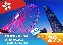 Hong Kong And Macau 30 Days E-sim Unlimited Data 15GB High Speed