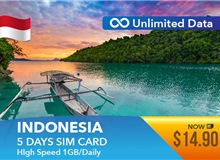 Indonesia 5 Days Unlimited Data 1GB High Speed Daily Sim Card