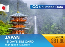 Japan 15 Days Unlimited Data Sim Card 1GB High Speed Data Daily
