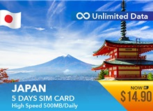 Japan 5 Days Unlimited Data Sim Card 500MB High Speed