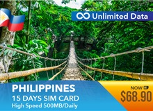 Philippines 15 Days Unlimited Data Sim Card 500MB High Speed Daily