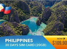 Philippines 30 Days High Speed Data Sim Card 20GB