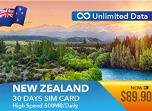 New Zealand 30 Days Unlimited Data Sim Card 500MB High Speed Daily