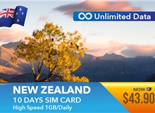 New Zealand 10 Days Unlimited Data Sim Card 1GB High Speed Daily
