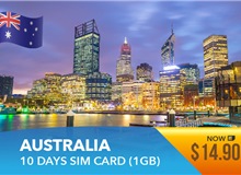 Australia 10 Days High Speed Data Sim Card 1GB
