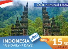INDONESIA 7 DAYS E-SIM UNLIMITED DATA 1GB HIGH SPEED DAILY