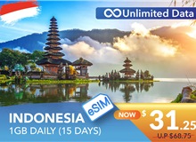INDONESIA 15 DAYS E-SIM UNLIMITED DATA 1GB HIGH SPEED DAILY