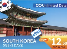 SOUTH KOREA 3 DAYS E-SIM 5GB HIGH SPEED