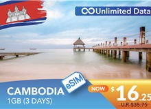 CAMBODIA 3 DAYS E-SIM UNLIMITED DATA 1GB HIGH SPEED