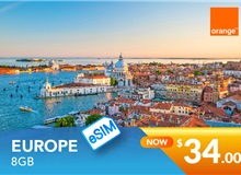 Europe Sim Card 8GB - E-sim