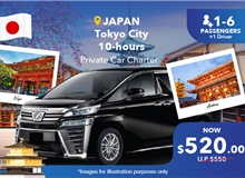 Japan - Tokyo City 10 Hours Private Car Charter Non-peak (7 Seater)