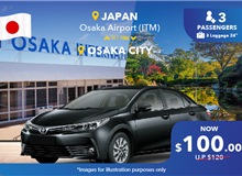 Japan Osaka Airport (ITM) - Osaka City, One Way Transfer Non-peak (5 Seater)