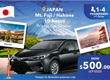 Japan - Mt. Fuji/ Hakone 10 Hours Private Car Charter Non-peak (5 Seater)
