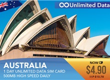 Australia 1 Day Unlimited Data Sim Card 500MB High Speed Daily