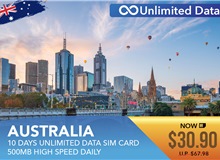 Australia 10 Days Unlimited Data Sim Card 500MB High Speed Daily