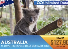Australia 15 Days High Speed Data Sim Card 30GB