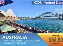 Australia 15 Days Unlimited Data Sim Card 1GB High Speed Daily