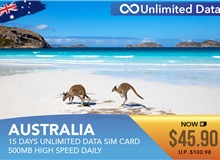 Australia 15 Days Unlimited Data Sim Card 500MB High Speed Daily