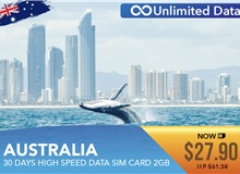 Australia 30 Days High Speed Data Sim Card 2GB