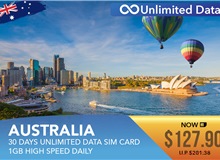 Australia 30 Days Unlimited Data Sim Card 1GB High Speed Daily