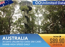 Australia 30 Days Unlimited Data Sim Card 500MB High Speed Daily