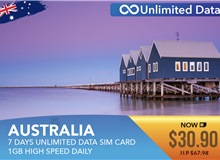 Australia 7 Days Unlimited Data Sim Card 1GB High Speed Daily