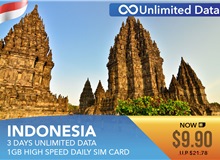 Indonesia 3 Days Unlimited Data 1GB High Speed Daily Sim Card