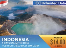 Indonesia 5 Days Unlimited Data 1GB High Speed Daily Sim Card