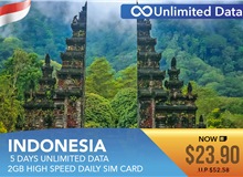 Indonesia 5 Days Unlimited Data 2GB High Speed Daily Sim Card