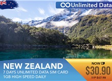 New Zealand 7 Days Unlimited Data Sim Card 1GB High Speed Daily