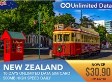 New Zealand 10 Days Unlimited Data Sim Card 500MB High Speed Daily