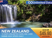 New Zealand 15 Days Unlimited Data Sim Card 500MB High Speed Daily