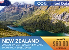 New Zealand 20 Days Unlimited Data Sim Card 500MB High Speed Daily