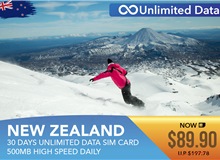 New Zealand 30 Days Unlimited Data Sim Card 500MB High Speed Daily