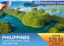 Philippines 3 Days High Speed Data Sim Card 5GB