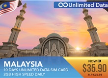 Malaysia 10 Days Unlimited Data Sim Card 2GB High Speed Daily