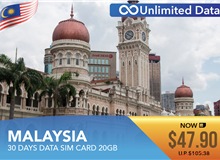 Malaysia 30 Days Data Sim Card 20GB