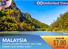 Malaysia 5 Days Unlimited Data Sim Card 500MB High Speed Daily