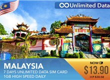 Malaysia 7 Days Unlimited Data Sim Card 1GB High Speed Daily