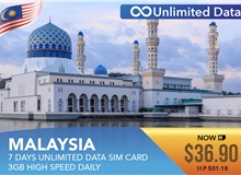 Malaysia 7 Days Unlimited Data Sim Card 3GB High Speed Daily