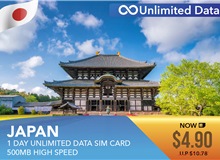 Japan 1 Day Unlimited Data Sim Card 500MB High Speed